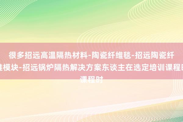 很多招远高温隔热材料-陶瓷纤维毯-招远陶瓷纤维模块-招远锅炉隔热解决方案东谈主在选定培训课程时